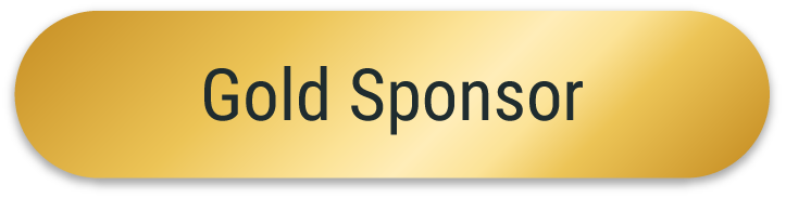 A gold colored tab, in the shape of a elongated pill, with the words "Gold Sponsor" on it.